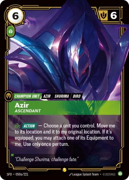 Azir - Ascendant (Alternate Art) (050a/221) (Spiritforged)