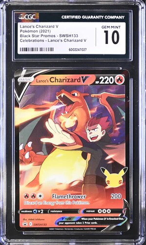 CGC 10 - Celebrations - Lance's Charizard V #SWSH113