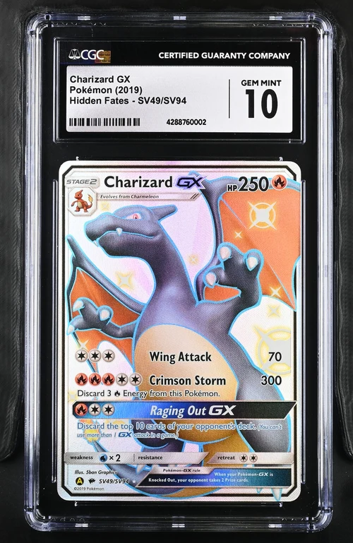 CGC 10 - Hidden Fates - Charizard GX #SV49