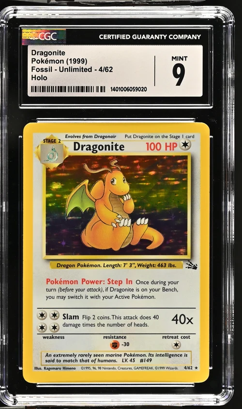 CGC 9 - Fossil Unlimited - Dragonite Holo #4