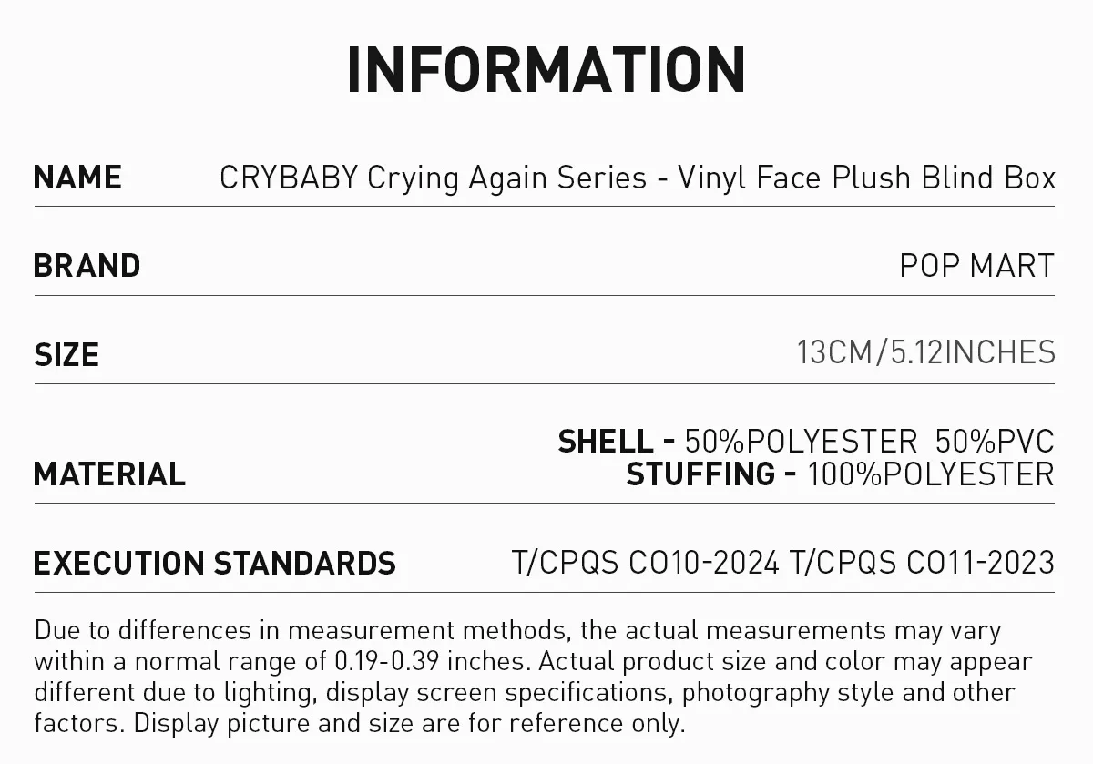 CRYBABY Crying Again Series-Vinyl Face Plush Blind Box - Image 12