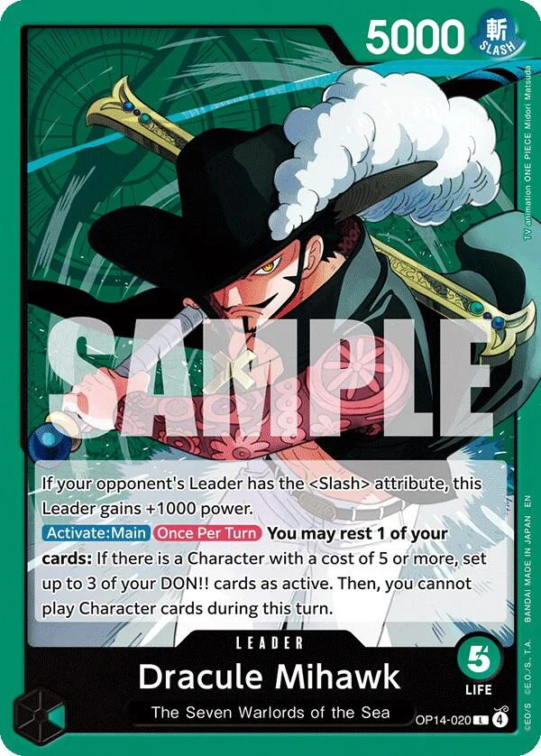 Dracule Mihawk - OP14-020 (OP14-020) (The Azure Sea's Seven)