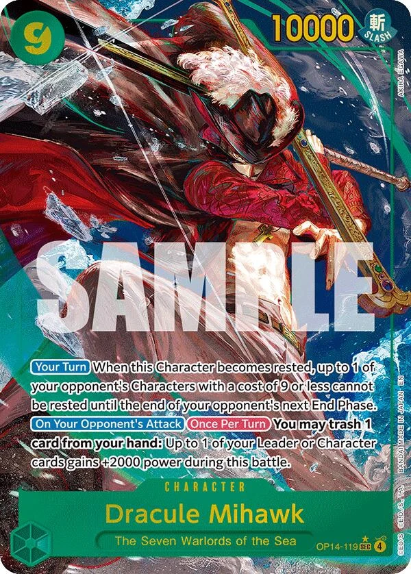 Dracule Mihawk - OP14-119 (Alternate Art) (OP14-119) (The Azure Sea's Seven)