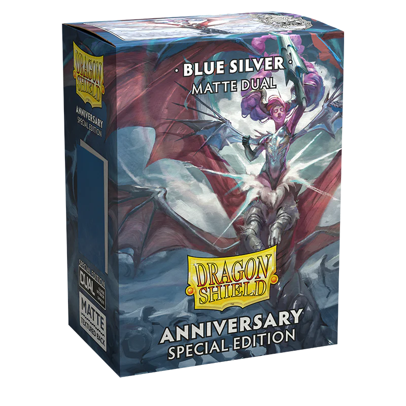 Dragon Shield: Dual Matte Sleeve - Anniversary Special Edition Blue/Silver 100Ct