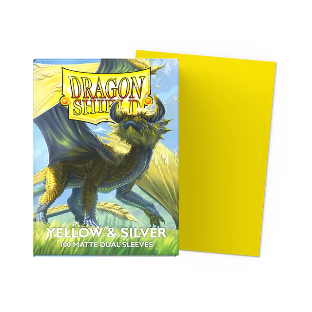 Dragon Shield: Dual Matte Sleeve - Dual Yellow & Silver 100Ct