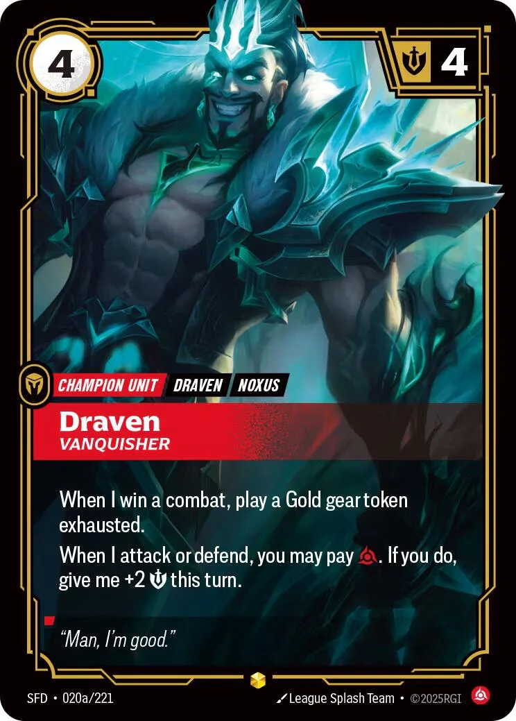 Draven - Vanquisher (Alternate Art) (020a/221) (Spiritforged)