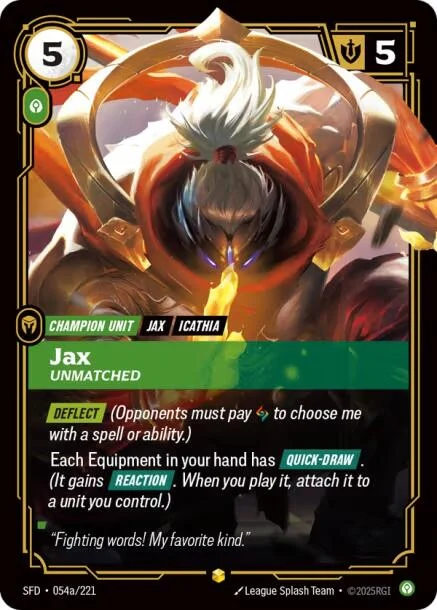 Jax - Unmatched (Alternate Art) (054a/221) (Spiritforged)
