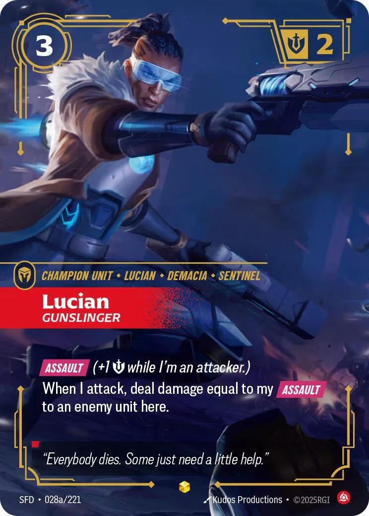 Lucian - Gunslinger (Alternate Art) (028a/221) (Spiritforged)