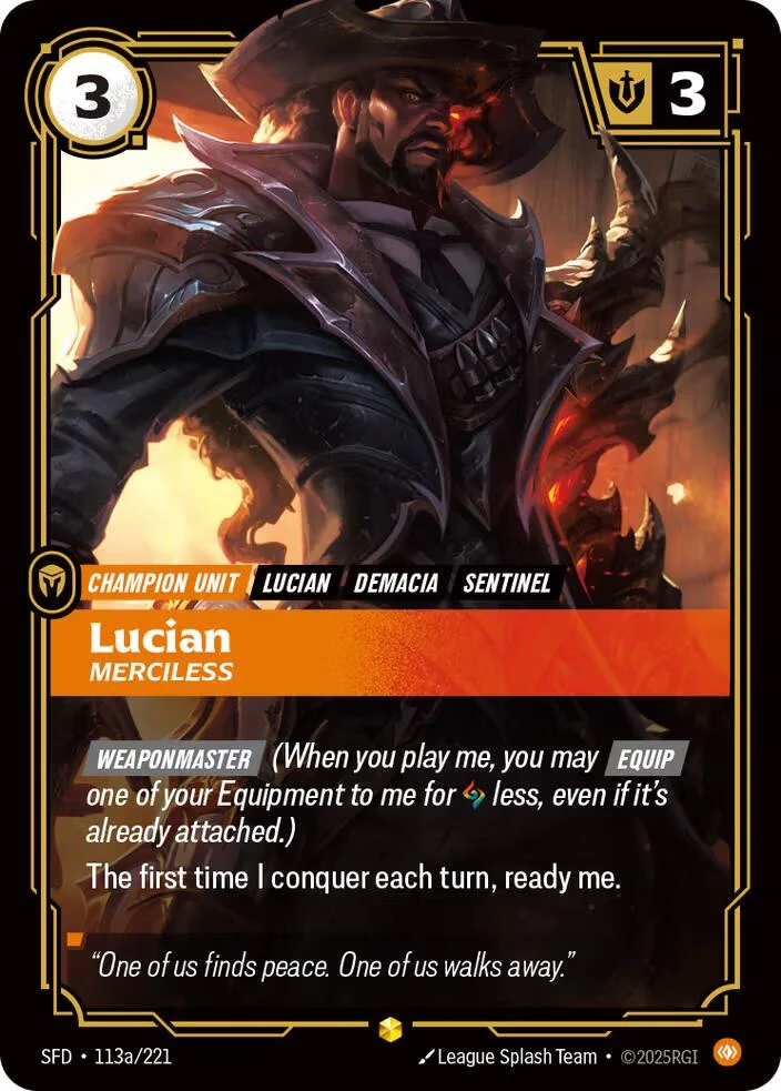 Lucian - Merciless (Alternate Art) (113a/221) (Spiritforged)