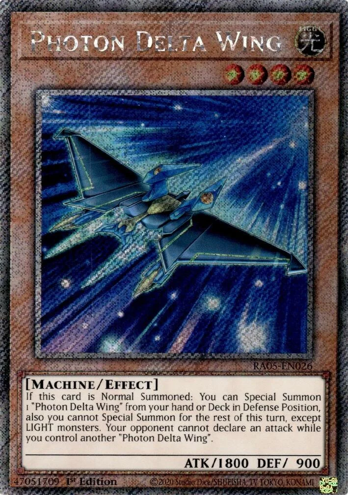 Photon Delta Wing (Platinum Secret Rare) (RA05-EN026) (Rarity Collection 5)