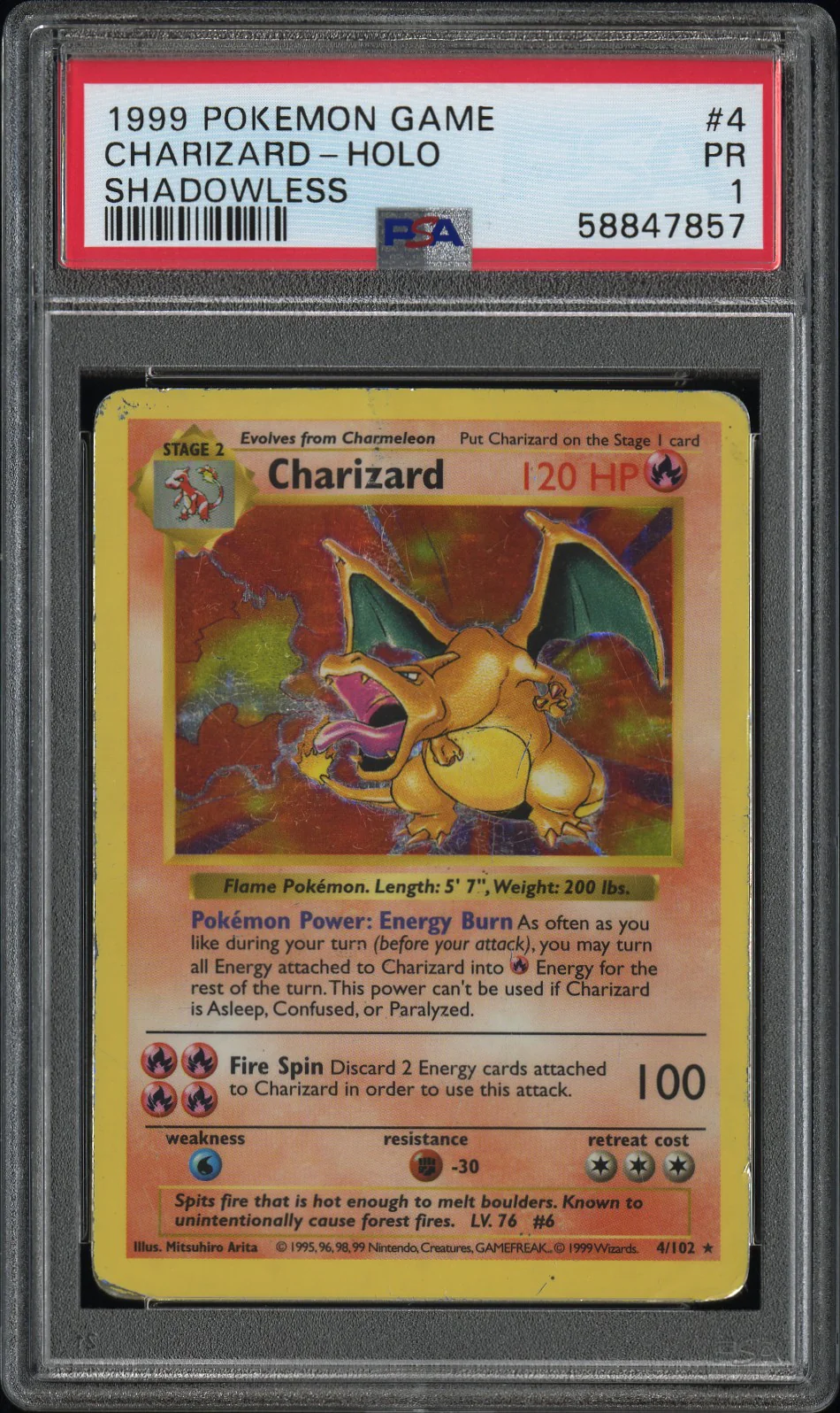 PSA 1 - Pokemon Base Set - Charizard - Holo (Shadowless) #4