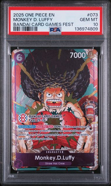PSA 10 - 2025 Bandai Card Games Fest - Monkey.D.Luffy #073