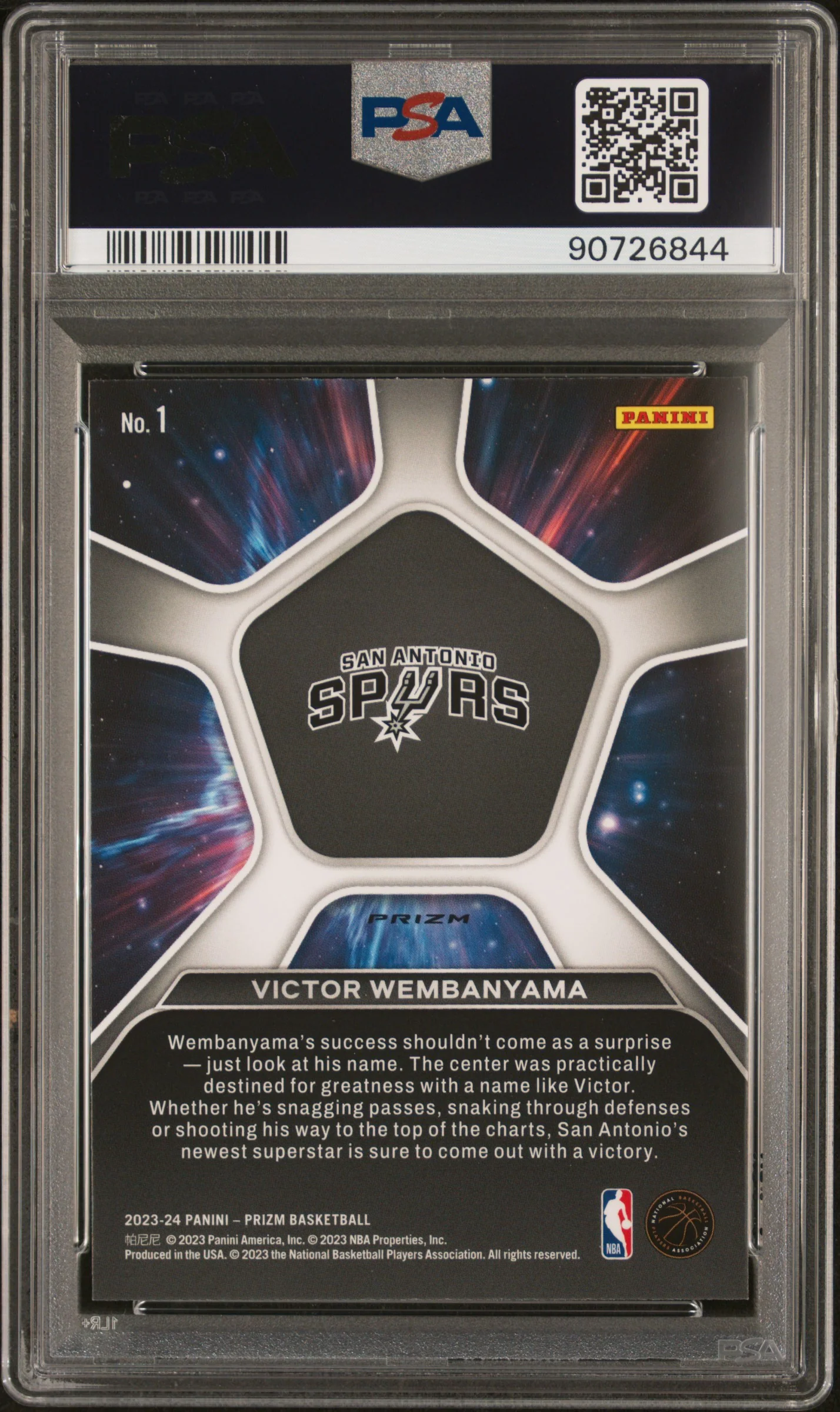 PSA 10 - 2023 Prizm - Victor Wembanyama Deep Space - Silver - #1 - Image 2