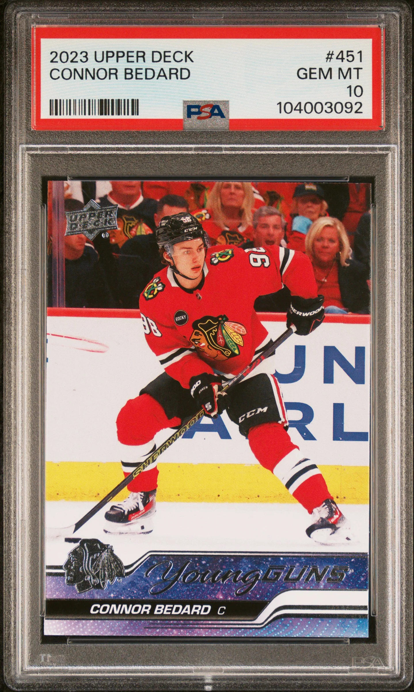 PSA 10 - 2023 UD Series 2 - Connor Bedard Young Gun #451
