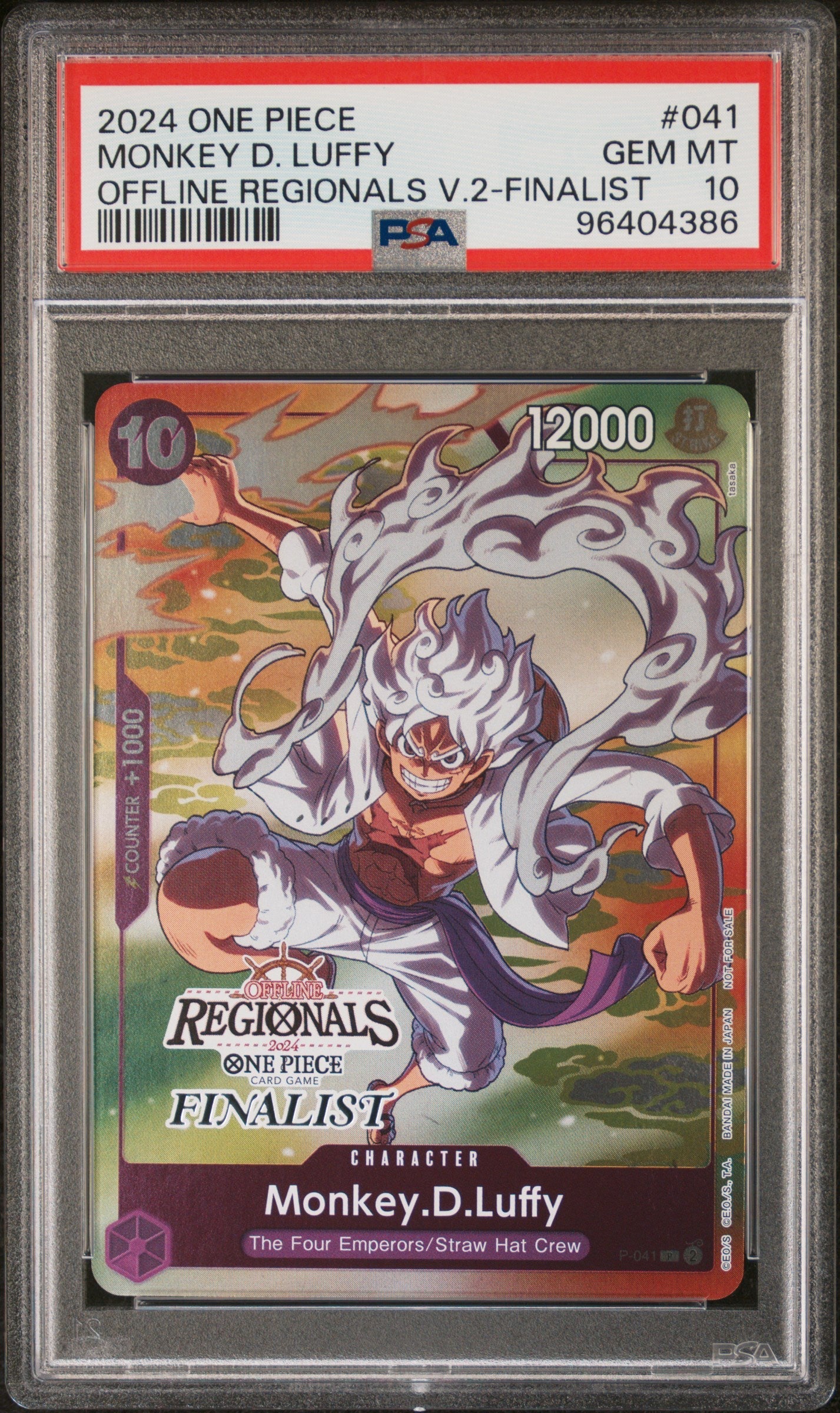 PSA 10 - 2024 Offline Regionals Finalist - Monkey D. Luffy #041