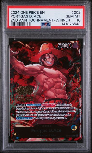 PSA 10 - 2nd Anniversary Tournament Winner - Portgas D. Ace #002