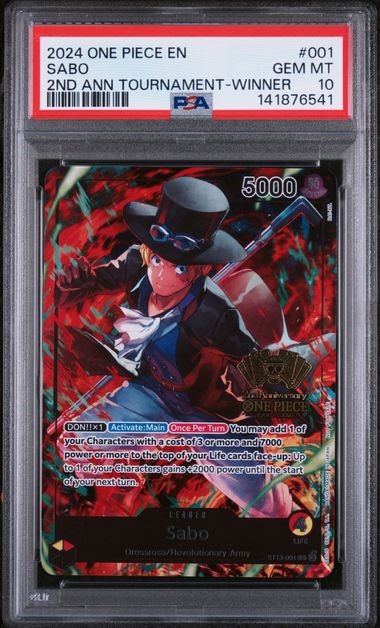 PSA 10 - 2nd Anniversary Tournament Winner - Sabo #001