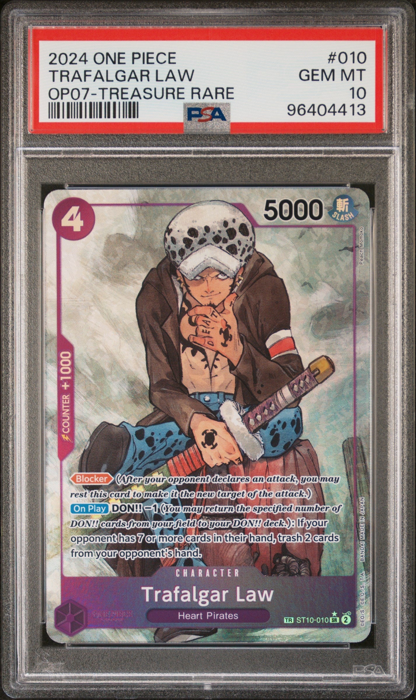 PSA 10 - 500 Years in the Future - Trafalgar Law - Treasure Rare #010