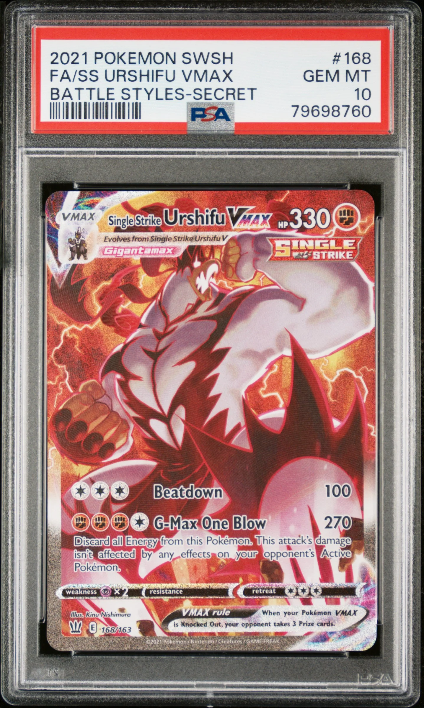 PSA 10 - Battle Styles - Single Strike Urshifu Vmax #168