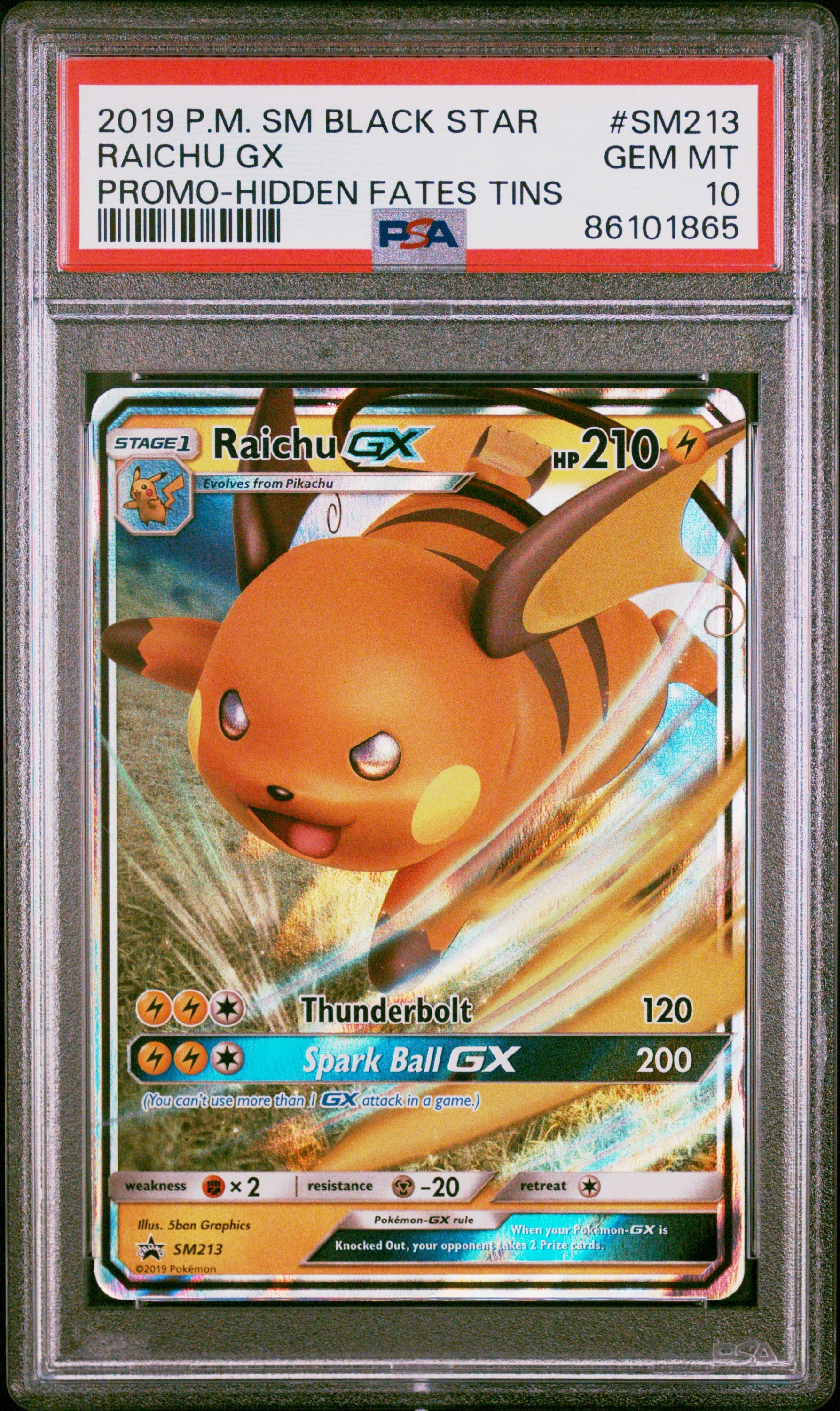 PSA 10 - Black Star Promo - Raichu Gx #SM213