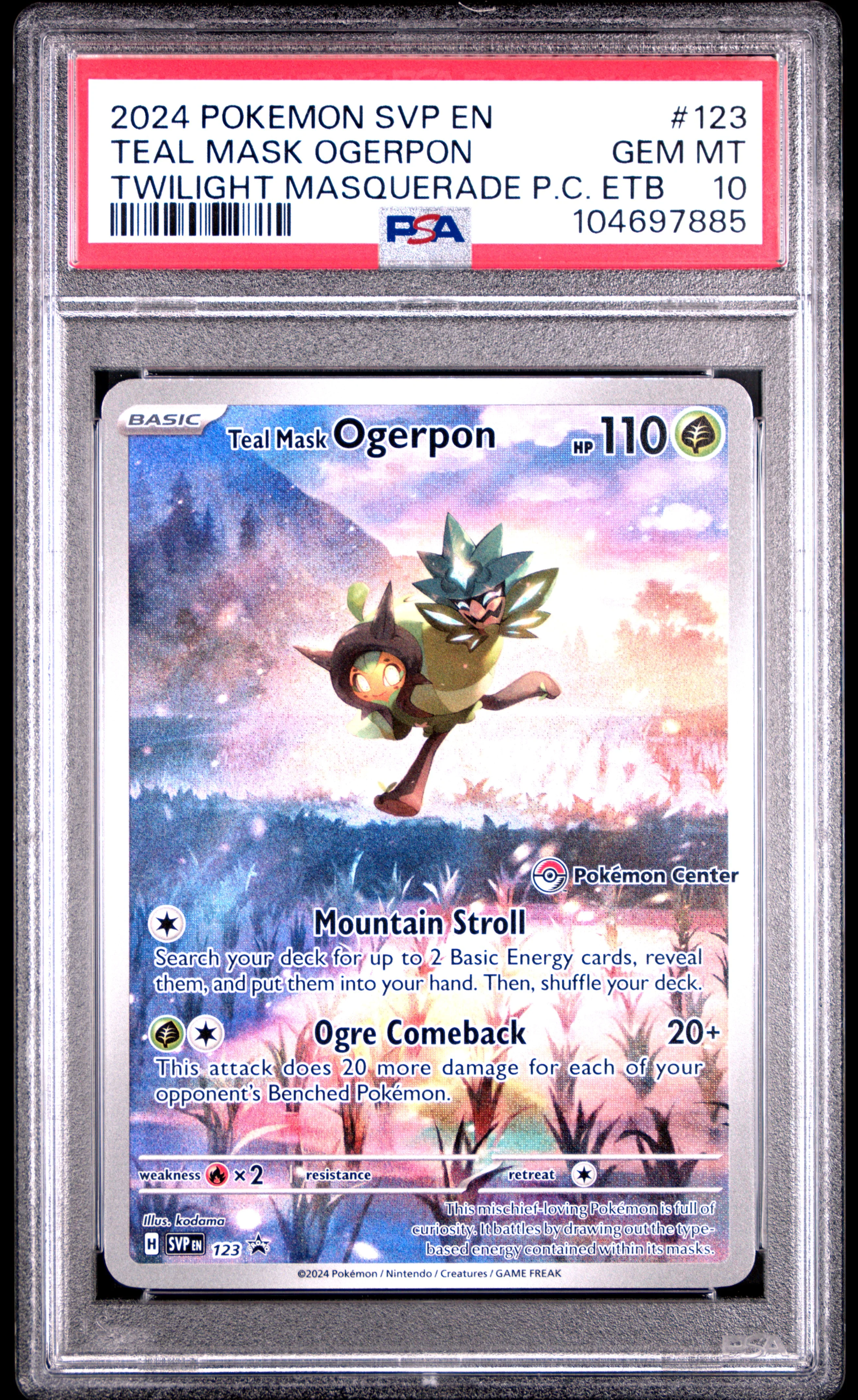 PSA 10 - Black Star Promo - Teal Mask Ogerpon Pokemon Center Exclusive #123