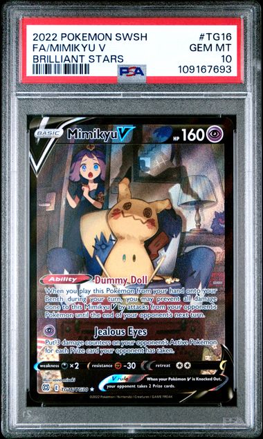 PSA 10 - Brilliant Stars - Mimikyu V #TG16