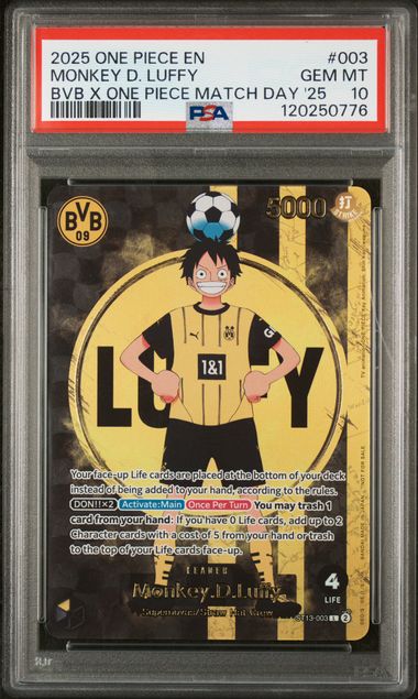 PSA 10 - BVB X Match Day 25 - Monkey.D.Luffy #003