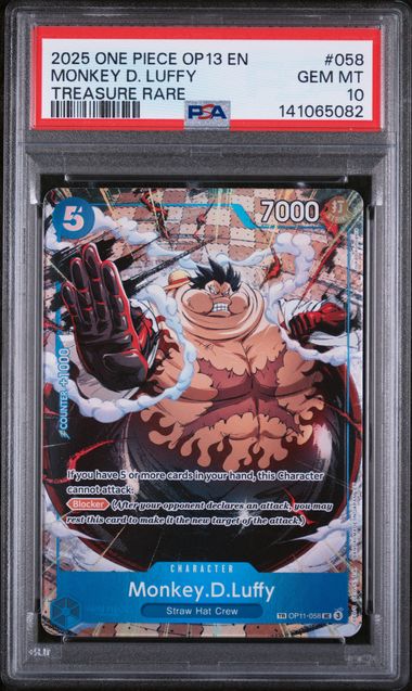 PSA 10 - Carrying On His Will - Monkey.D.Luffy Treasure Rare #058