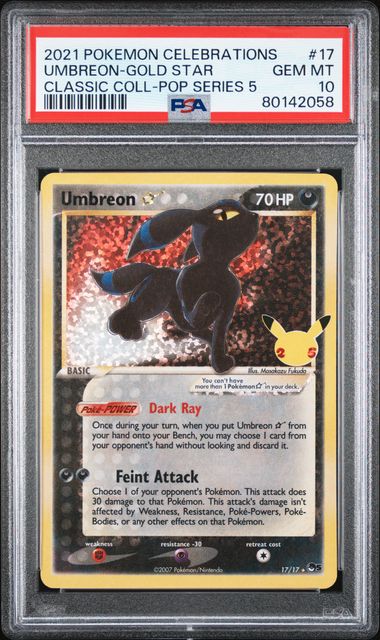 PSA 10 - Celebration - Umbreon Gold Star #17