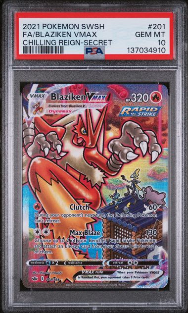 PSA 10 - Chilling Reign - Blaziken Vmax #201