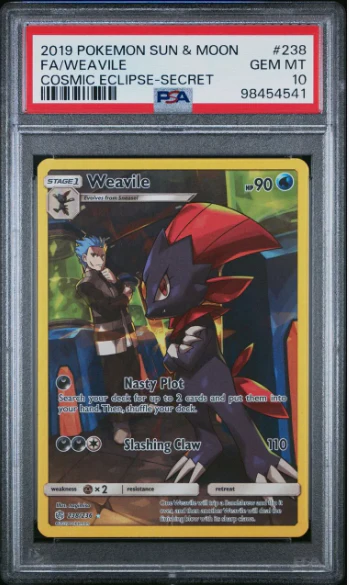 PSA 10 - Cosmic Eclipse - Weavile #238