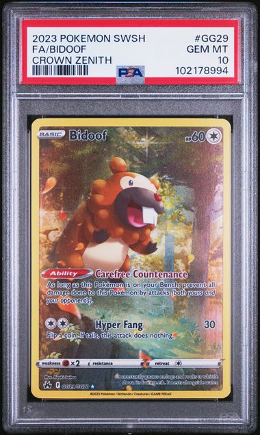PSA 10 - Crown Zenith - Bidoof #GG29