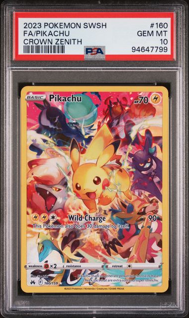 PSA 10 - Crown Zenith - Pikachu #160