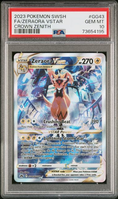 PSA 10 - Crown Zenith - Zeraora VSTAR #GG43