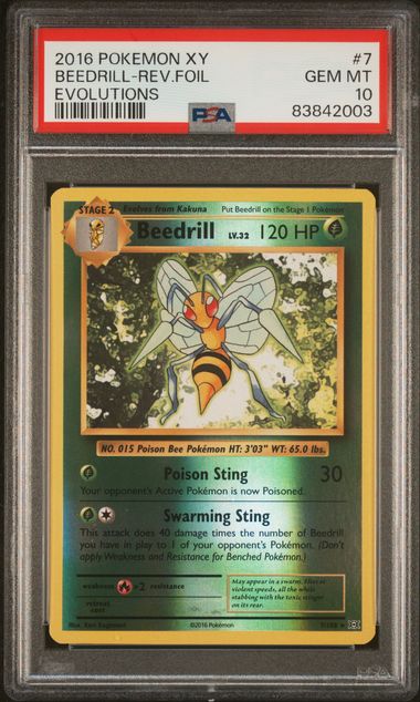 PSA 10 - Evolutions - Beedrill Reverse Foil #7