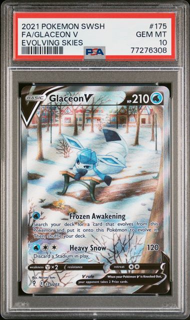PSA 10 - Evolving Skies - Glaceon V #175