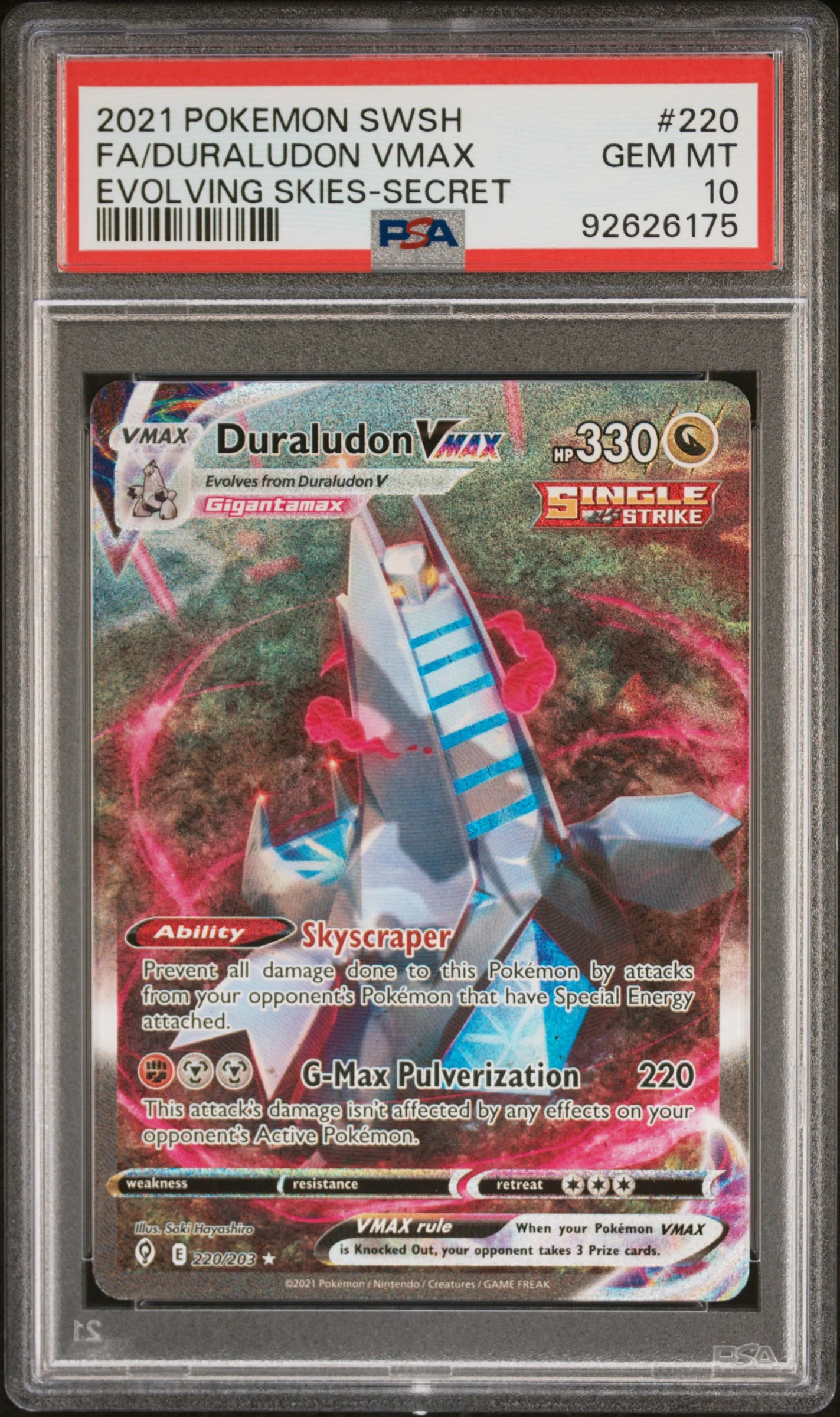 PSA 10 - Evolving Skies - Duraludon Vmax #220