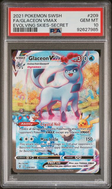 PSA 10 - Evolving Skies - Glaceon VMAX #209