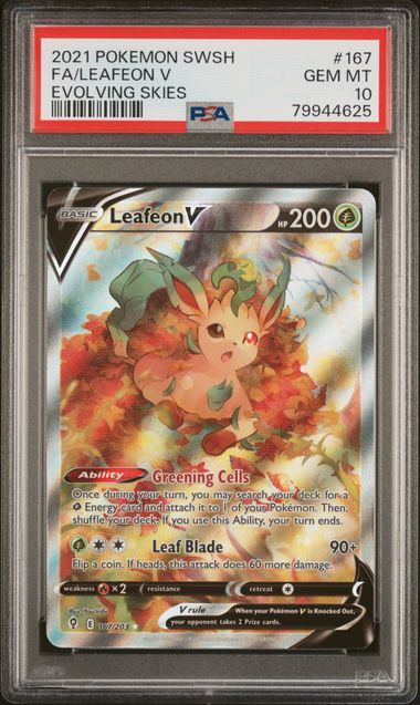 PSA 10 - Evolving Skies - Leafeon V #167