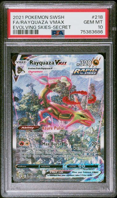 PSA 10 - Evolving Skies - Rayquaza VMAX #218