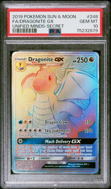 PSA 10 - Unified Minds - Dragonite GX #248
