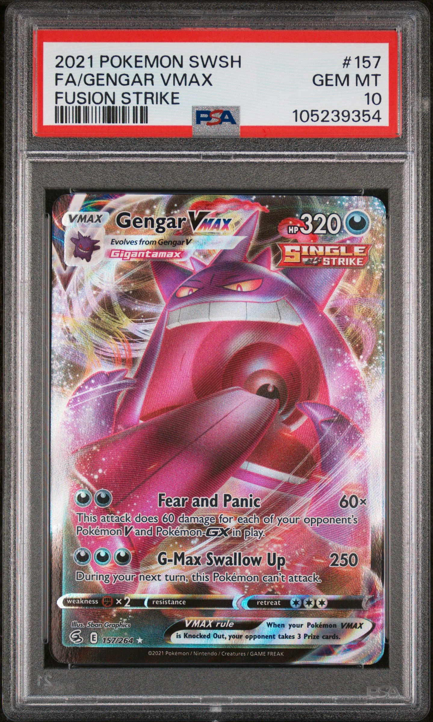 PSA 10 - Fusion Strike - Gengar VMAX #157