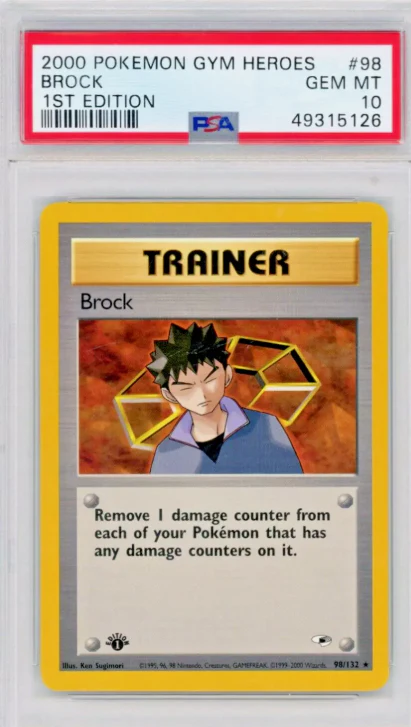 PSA 10 - Gym Heroes 1st Edition - Brock - #98