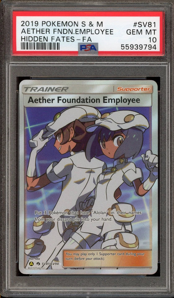 PSA 10 - Hidden Fates - Aether Foundation Employee #SV81