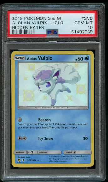 PSA 10 - Hidden Fates  - Alolan Vulpix #SV8