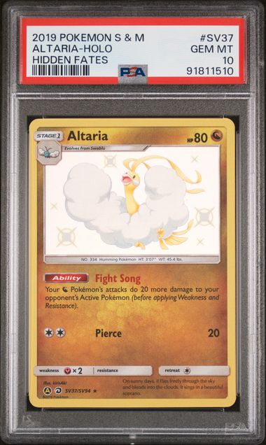 PSA 10 - Hidden Fates - Altaria #SV37