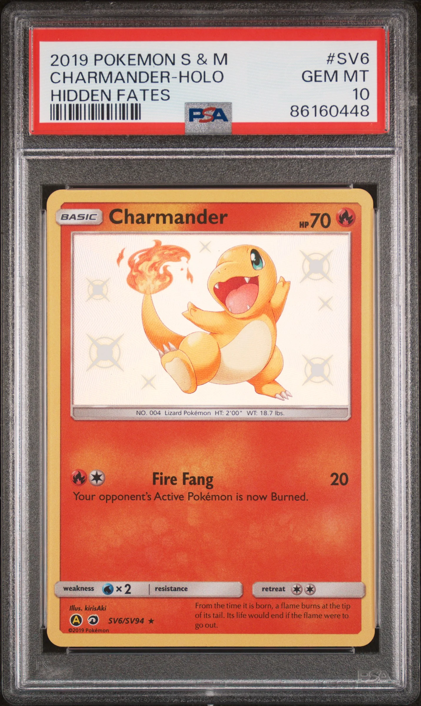 PSA 10 - Hidden Fates - Charmander #SV6