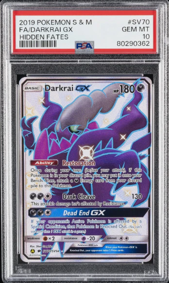 PSA 10 - Hidden Fates - Darkrai GX #SV70