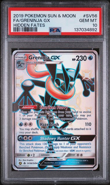 PSA 10 - Hidden Fates - Greninja GX #SV56