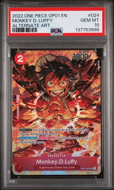 PSA 10 - Romance Dawn - Monkey.D.Luffy Alternate Art #024